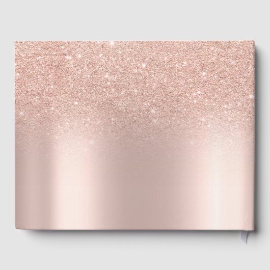 Elegante Rose Gold Glitzer Bokeh Hearts Wedding Gästebuch (Rückseite)