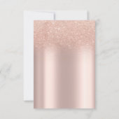 Elegante Rose Gold Glitzer Bokeh Hochzeitsempfang Einladung (Rückseite)
