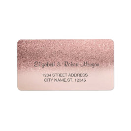 Elegante Rose Gold Glitzer Bokeh Ombre Label Adressaufkleber
