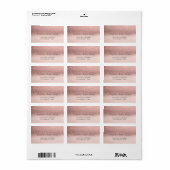 Elegante Rose Gold Glitzer Bokeh Ombre Label Adressaufkleber (Vorne)