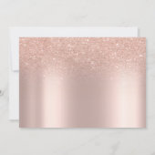 Elegante Rose Gold Glitzer Bokeh RSVP Karte (Rückseite)