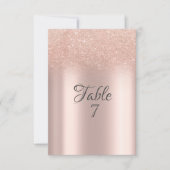 Elegante Rose Gold Glitzer Bokeh Tischkarte Einladung (Vorderseite)