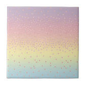 Elegante Rose Gold Glitzer Confetti Dots Gradiente Fliese (Vorderseite)