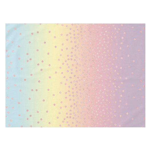 Elegante Rose Gold Glitzer Confetti Dots Gradiente Tischdecke (Vorderseite (Horizontal))