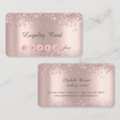 Elegante Rose Gold Glitzer Confetti Staub Treuekarte (Vorne/Hinten)
