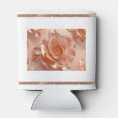 Elegante Rose Gold Glitzer Cooler Dosenkühler (Rückseite)