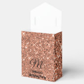 Elegante Rose Gold Glitzer Danke Monogram Black Geschenkschachtel (Geöffnet)