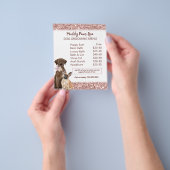 Elegante Rose Gold Glitzer Dog Grooming Menu Flyer (Gruppe)