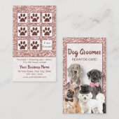 Elegante Rose Gold Glitzer Dog Treue Visitenkarte (Vorne/Hinten)