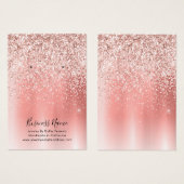 Elegante Rose Gold Glitzer Earring Display Card (Vorne & Hinten)