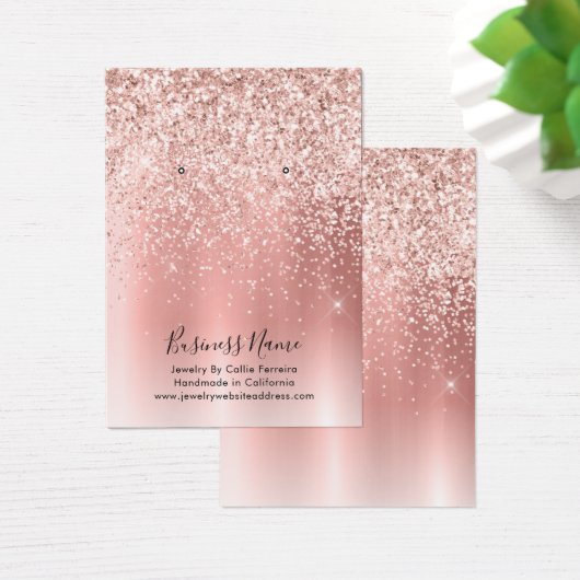 Elegante Rose Gold Glitzer Earring Display Card (Schreibtisch)