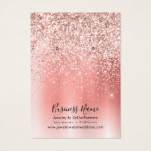Elegante Rose Gold Glitzer Earring Display Card (Vorderseite)