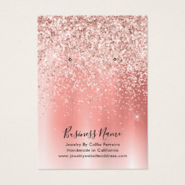 Elegante Rose Gold Glitzer Earring Display Card