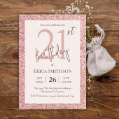 Elegante Rose Gold Glitzer Einladung