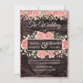 Elegante Rose Gold Glitzer Einladung zur Hochzeit (Vorderseite)