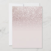 Elegante Rose Gold Glitzer Einladung zur Hochzeit (Rückseite)