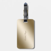 Elegante Rose Gold Glitzer Elefant-Personalisiert Gepäckanhänger (Rückseite vertikal)