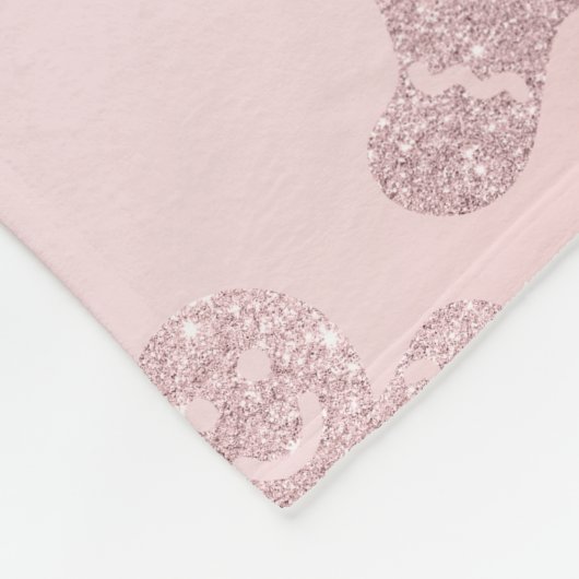 Elegante Rose Gold Glitzer Gingerbread Man Pattern Fleecedecke (Ecke)