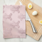 Elegante Rose Gold Glitzer Gingerbread Man Pattern Geschirrtuch (Viertel Falte)
