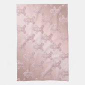 Elegante Rose Gold Glitzer Gingerbread Man Pattern Geschirrtuch (Vertikal)