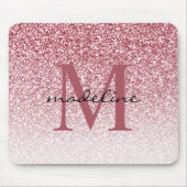 Elegante Rose Gold Glitzer Girly Monogram Mousepad (Vorne)