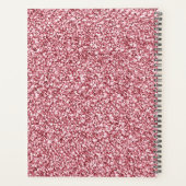 Elegante Rose Gold Glitzer Girly Monogram Planer (Rückseite)