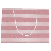 Elegante Rose Gold Glitzer Glamour Vorlage Moderne Große Geschenktüte (Rückseite)