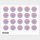 Elegante Rose Gold Glitzer Gradient Palm Muster Runder Aufkleber (Blatt)