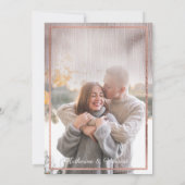 Elegante Rose Gold Glitzer Gradienten Foto Hochzei Einladung (Rückseite)