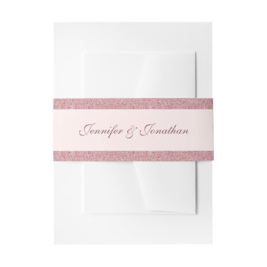 Elegante Rose Gold Glitzer Handwriting Script Name Einladungsbanderole (Vorderseite Beispiel)