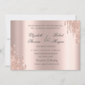 Elegante Rose Gold Glitzer Hochzeit Einladung (Vorderseite)