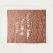 Elegante Rose Gold Glitzer Hochzeit Hintergrund Wandteppich (Vorderseite (Horizontal))