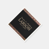 Elegante Rose Gold Glitzer Hochzeit Napkin Serviette (Ecke)