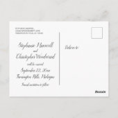 Elegante Rose Gold Glitzer Hochzeit speichern Sie Postkarte (Rückseite)