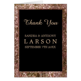 Elegante Rose Gold Glitzer Hochzeit Vielen Dank
