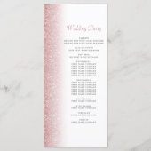 Elegante Rose Gold Glitzer Hochzeitskarte (Rückseite)