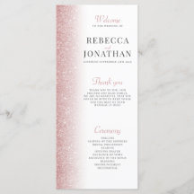 Elegante Rose Gold Glitzer Hochzeitskarte