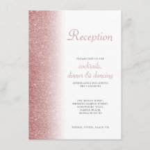 Elegante Rose Gold Glitzer Hochzeitskarte
