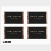 Elegante Rose Gold Glitzer Hochzeitsticker Rechteckiger Aufkleber (Blatt)
