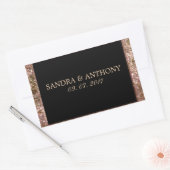 Elegante Rose Gold Glitzer Hochzeitsticker Rechteckiger Aufkleber (Umschlag)