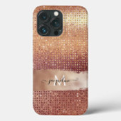 Elegante Rose Gold Glitzer Jewels Burgundy Script Case-Mate iPhone Hülle (Rückseite)