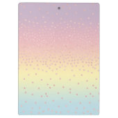 Elegante Rose Gold Glitzer Konfetti Dots Gradient Klemmbrett (Rückseite)