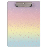 Elegante Rose Gold Glitzer Konfetti Dots Gradient Klemmbrett (Vorderseite)