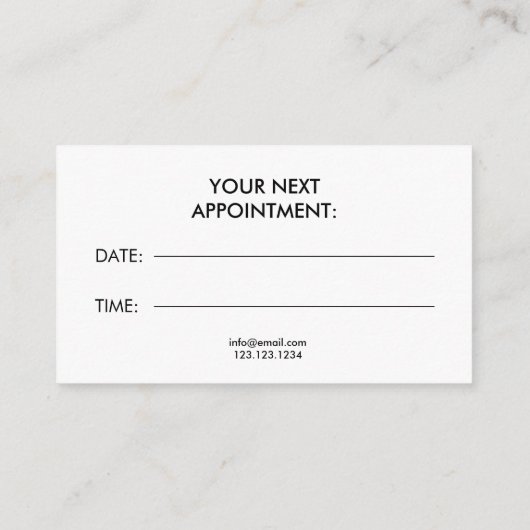 Elegante Rose Gold Glitzer Lady Haidresser Terminkarte (Rückseite)