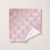 Elegante Rose Gold Glitzer Lebkuchen Menschenmuste Badhandtuch Set (Waschlappen)