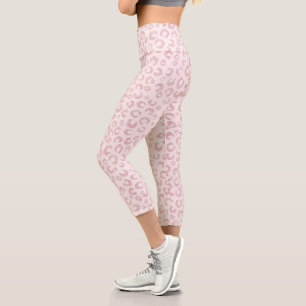 Elegante Rose Gold Glitzer Leopard Tierwerbung Capri Leggings