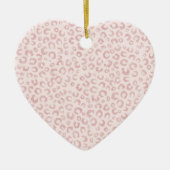 Elegante Rose Gold Glitzer Leopard Tierwerbung Keramik Ornament (Vorne)