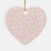 Elegante Rose Gold Glitzer Leopard Tierwerbung Keramik Ornament (Hinten)