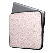 Elegante Rose Gold Glitzer Leopard Tierwerbung Laptopschutzhülle (Vorderseite Links)