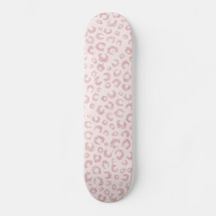 Elegante Rose Gold Glitzer Leopard Tierwerbung Skateboard